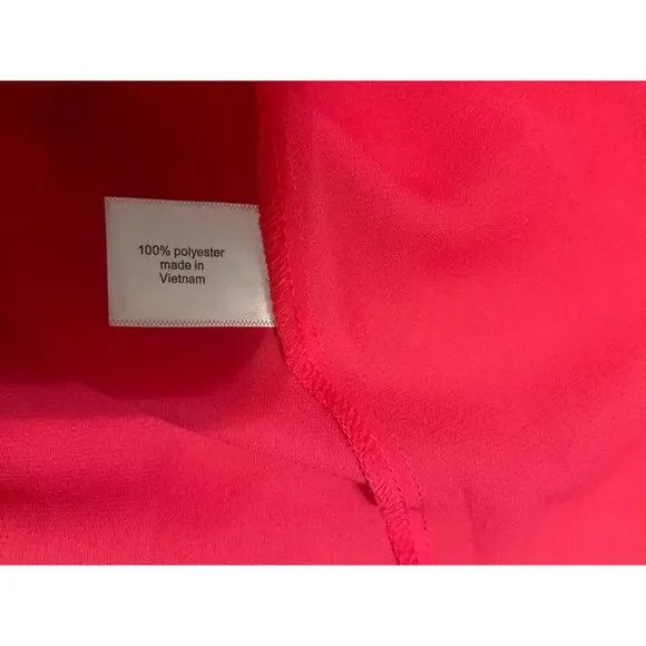 Lane Bryant Size 20 Semi Sheer Button Up Sleeveless Blouse - Hot Pink EUC - Picture 8 of 11